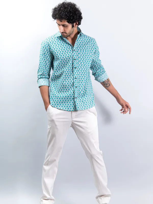 Sea_Green_Camel_Print_Regular_Fit_Full_Sleeves_Soft_Cotton_Shirt_With_Spread_Collar