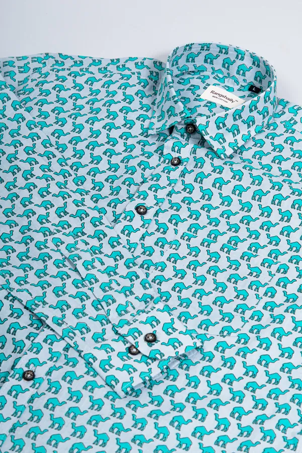 Sea_Green_Camel_Print_Regular_Fit_Full_Sleeves_Soft_Cotton_Shirt_With_Spread_Collar