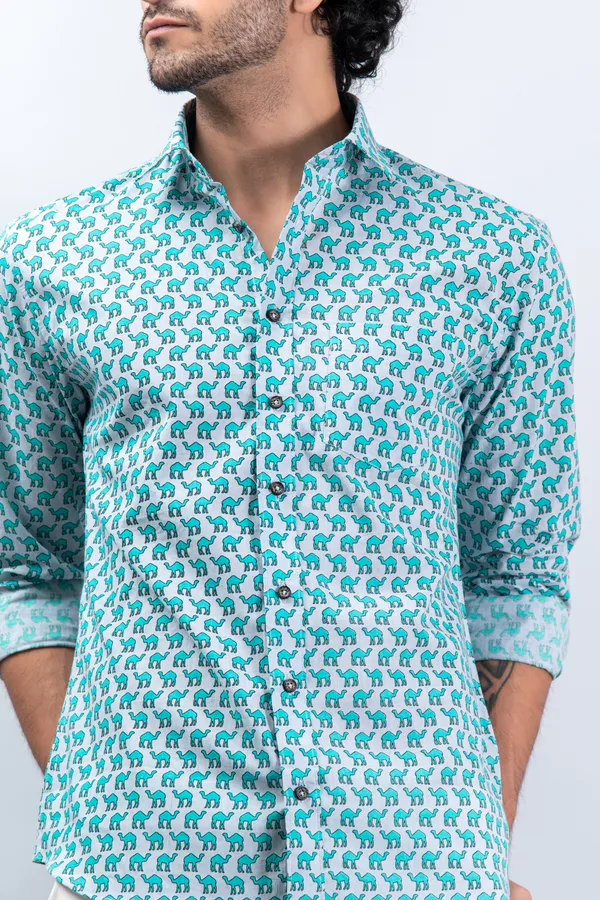 Sea_Green_Camel_Print_Regular_Fit_Full_Sleeves_Soft_Cotton_Shirt_With_Spread_Collar