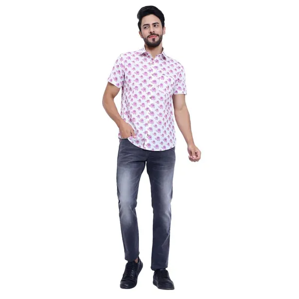Baby_Pink_Cotton_Shirt_Relaxed_Fit_Elephant_Print_With_Stylish_Spread_Collar_Summer_Comfortable_Lightweight_&_Fashionable