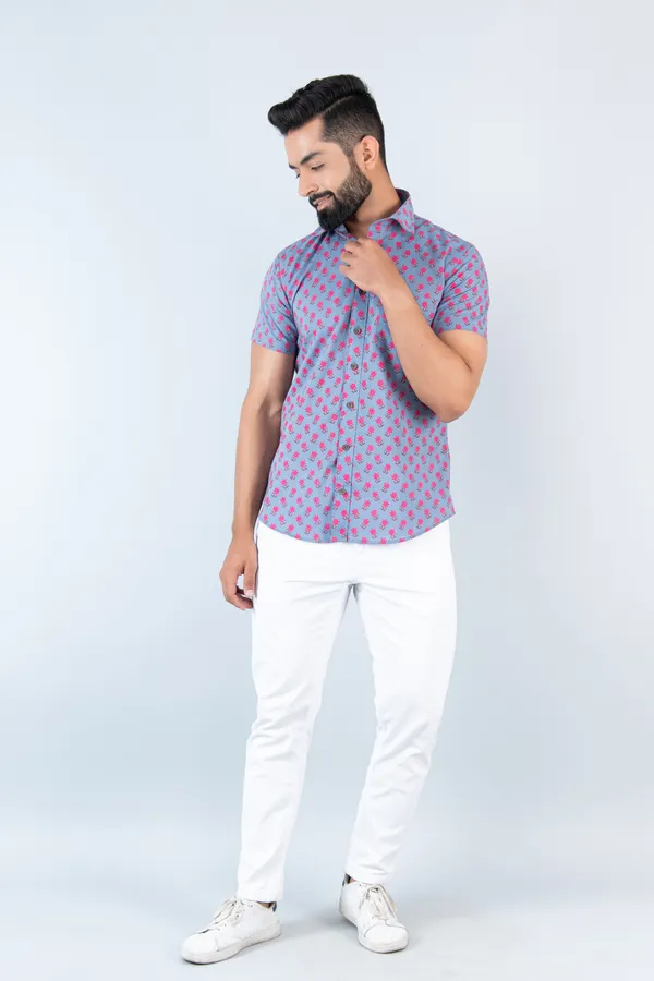 Blue_&_Pink_Floral_Print_Half_Sleeves_Premium_Cotton_Regular_Fit_Shirt_With_Spread_Collar