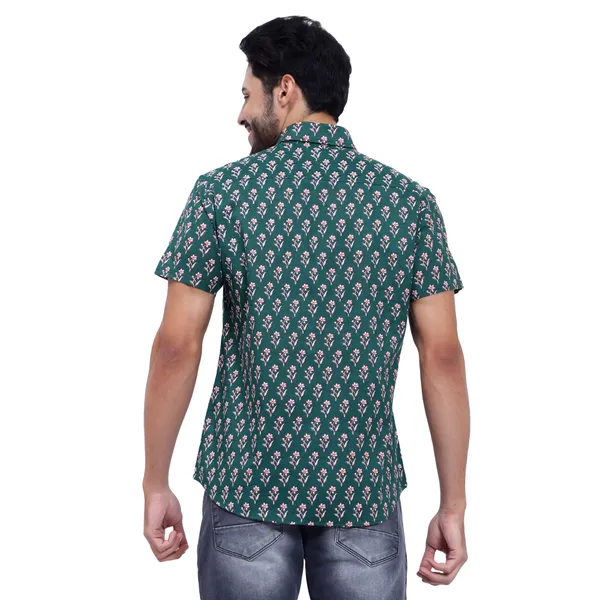 Dark_Green_Floral_Print_Regular_Fit_Soft_and_Comfortable_Cotton_Shirt
