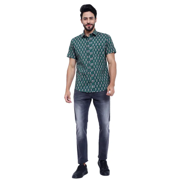 Dark_Green_Floral_Print_Regular_Fit_Soft_and_Comfortable_Cotton_Shirt