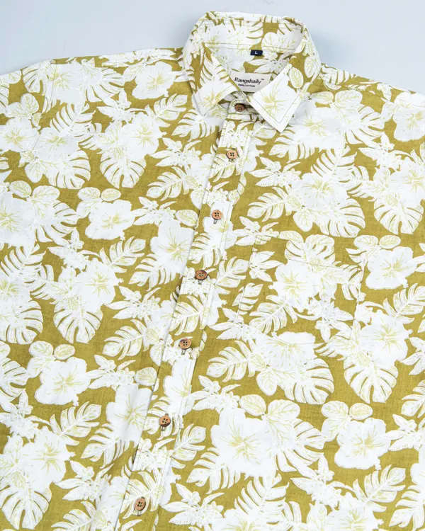Breezy_Big_Green_Floral_Print_Regular_Fit_Casual_Cotton_Shirt_with_Spead_Collar