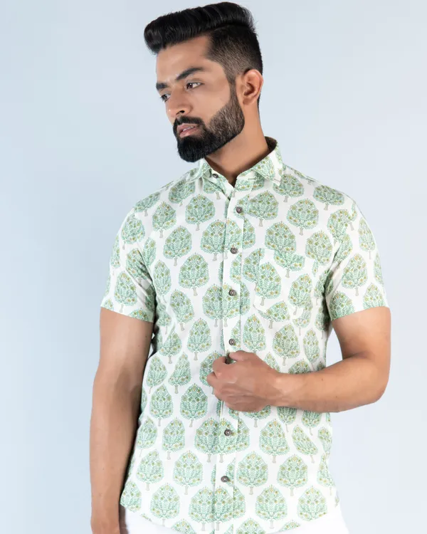 Green_Big_Tree_Print_Half_Sleeves_Premium_Cotton_Regular_Fit_Shirt_With_Spread_Collar