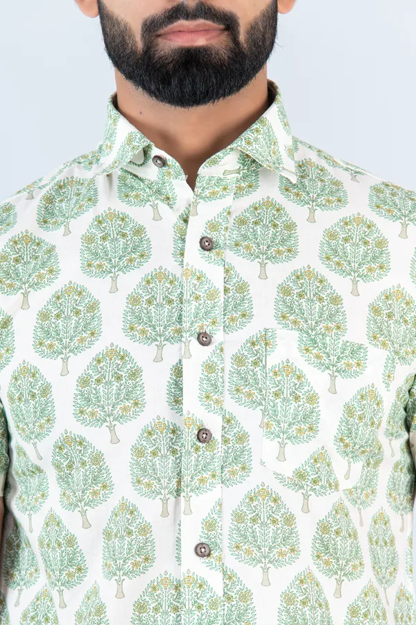 Green_Big_Tree_Print_Half_Sleeves_Premium_Cotton_Regular_Fit_Shirt_With_Spread_Collar
