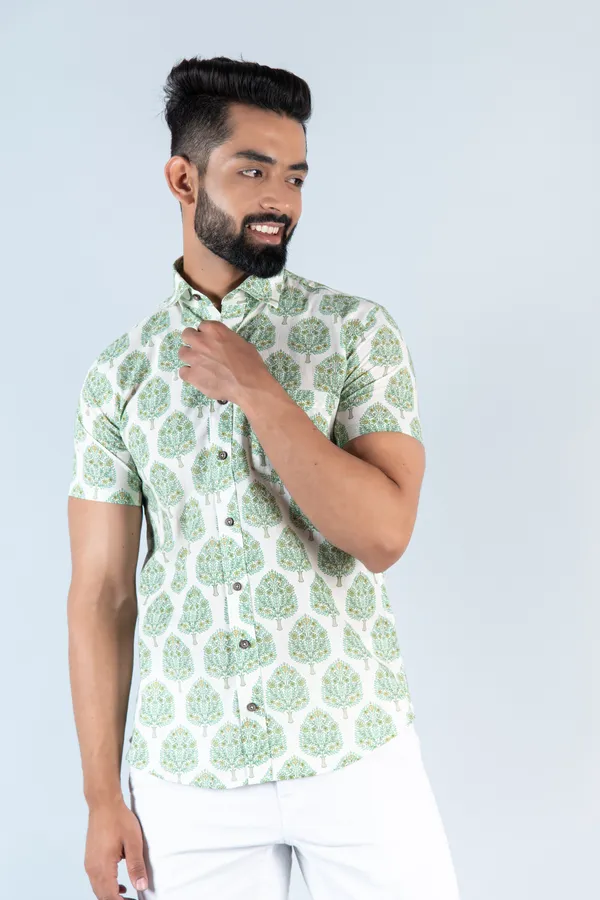 Green_Big_Tree_Print_Half_Sleeves_Premium_Cotton_Regular_Fit_Shirt_With_Spread_Collar