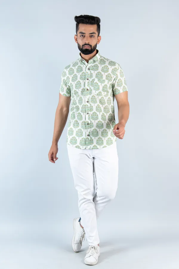 Green_Big_Tree_Print_Half_Sleeves_Premium_Cotton_Regular_Fit_Shirt_With_Spread_Collar