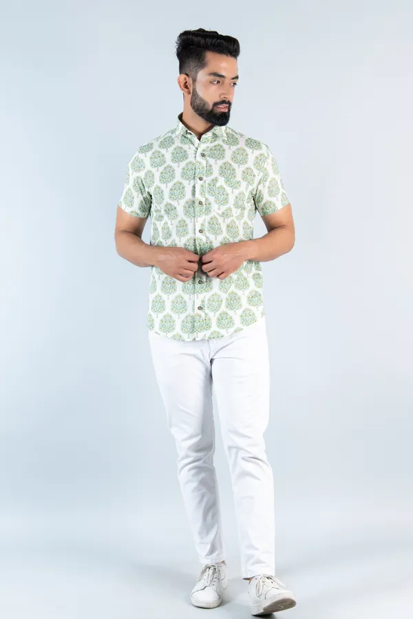 Green_Big_Tree_Print_Half_Sleeves_Premium_Cotton_Regular_Fit_Shirt_With_Spread_Collar