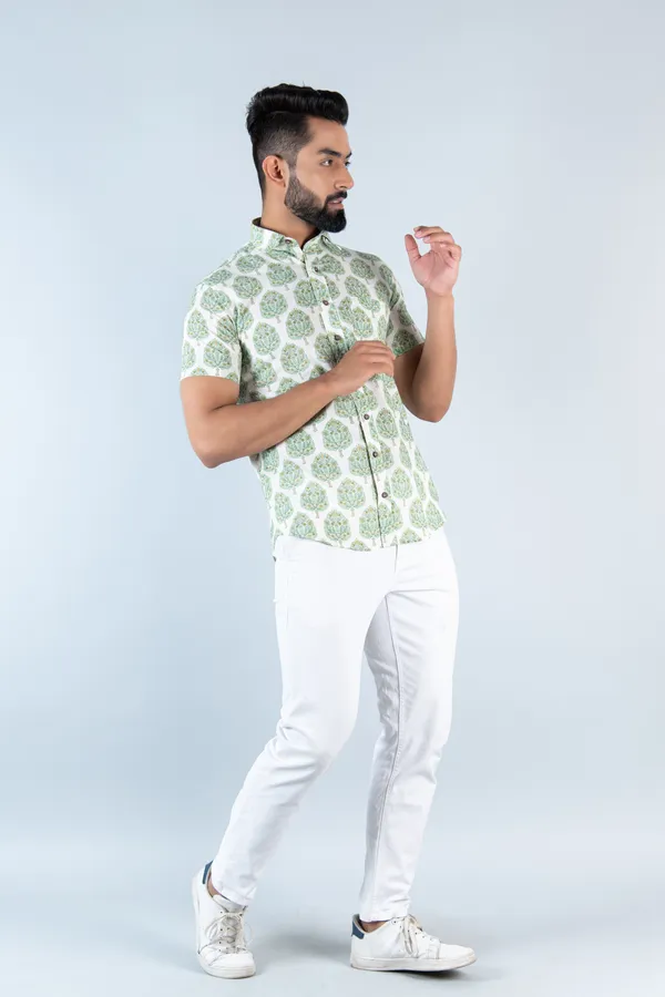 Green_Big_Tree_Print_Half_Sleeves_Premium_Cotton_Regular_Fit_Shirt_With_Spread_Collar