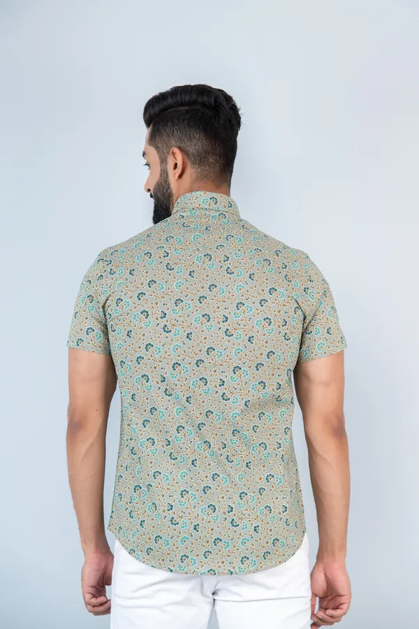 Khadi_Floral_Print_Half_Sleeves_Premium_Cotton_Regular_Fit_Shirt_With_Spread_Collar