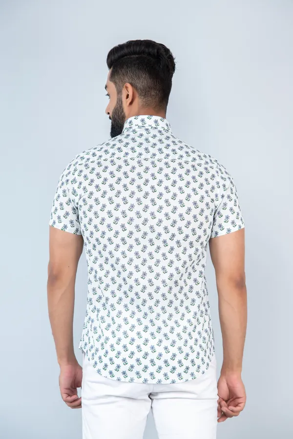 Lavender_Floral_Print_Half_Sleeves_Premium_Cotton_Regular_Fit_Shirt_With_Spread_Collar