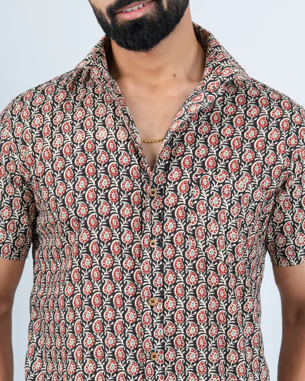 Coffee_Maroon_Cute_Paisley_Print_Summer_Shirt_in_Pure_Cotton