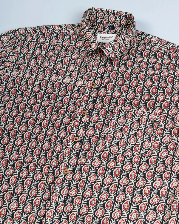Coffee_Maroon_Cute_Paisley_Print_Summer_Shirt_in_Pure_Cotton