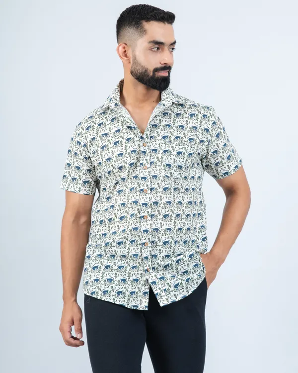 Rainforest_Cheeky_Monkey_Print_Spread_Collar_Casual_Cotton_Shirt