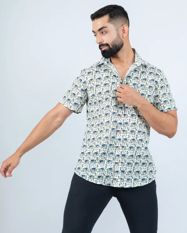 Rainforest_Cheeky_Monkey_Print_Spread_Collar_Casual_Cotton_Shirt