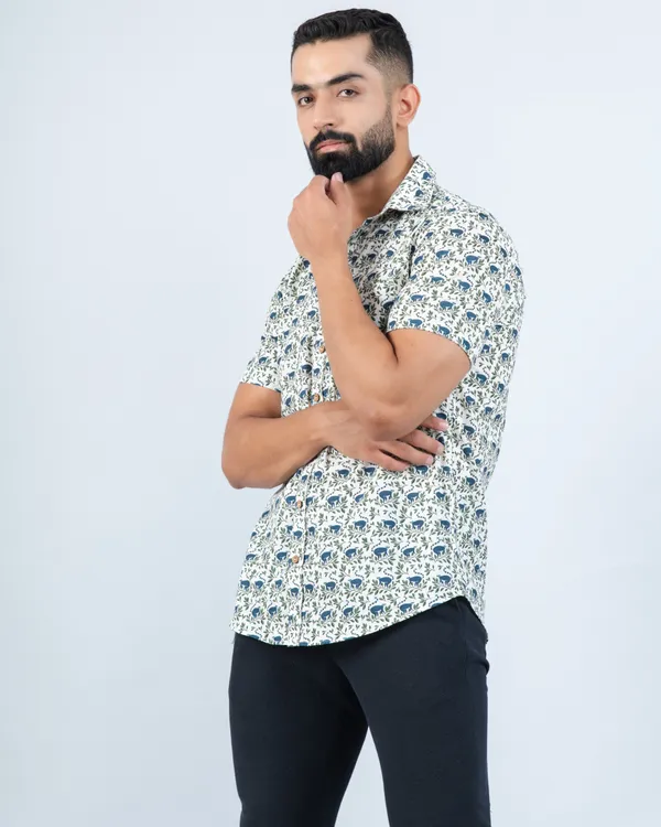 Rainforest_Cheeky_Monkey_Print_Spread_Collar_Casual_Cotton_Shirt
