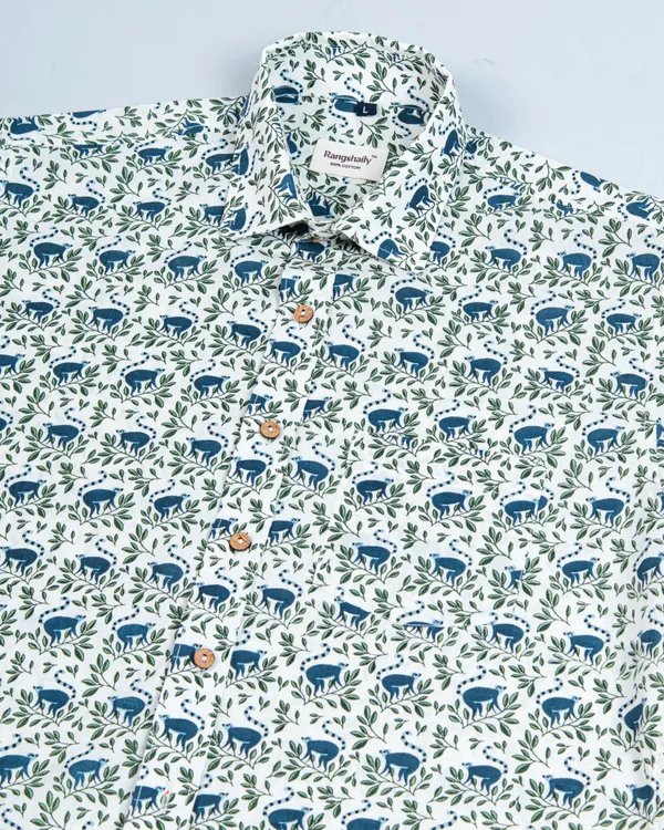 Rainforest_Cheeky_Monkey_Print_Spread_Collar_Casual_Cotton_Shirt