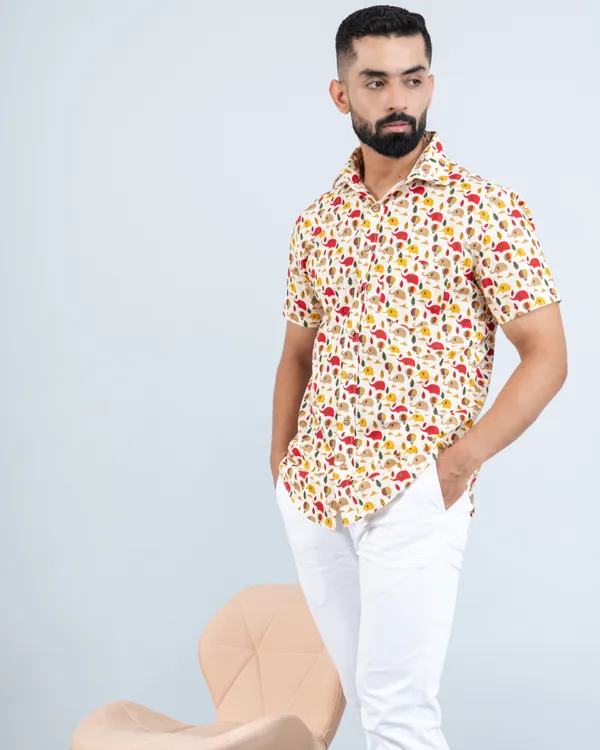 Radiant_Red_&_Yellow_Cute_Elephant_Print_Cotton_Casual_Shirt