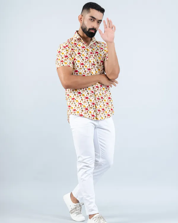 Radiant_Red_&_Yellow_Cute_Elephant_Print_Cotton_Casual_Shirt