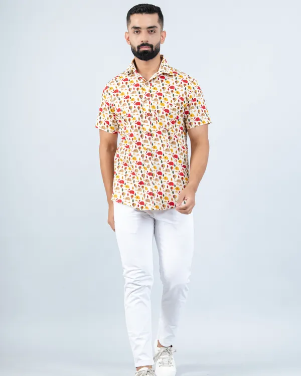 Radiant_Red_&_Yellow_Cute_Elephant_Print_Cotton_Casual_Shirt