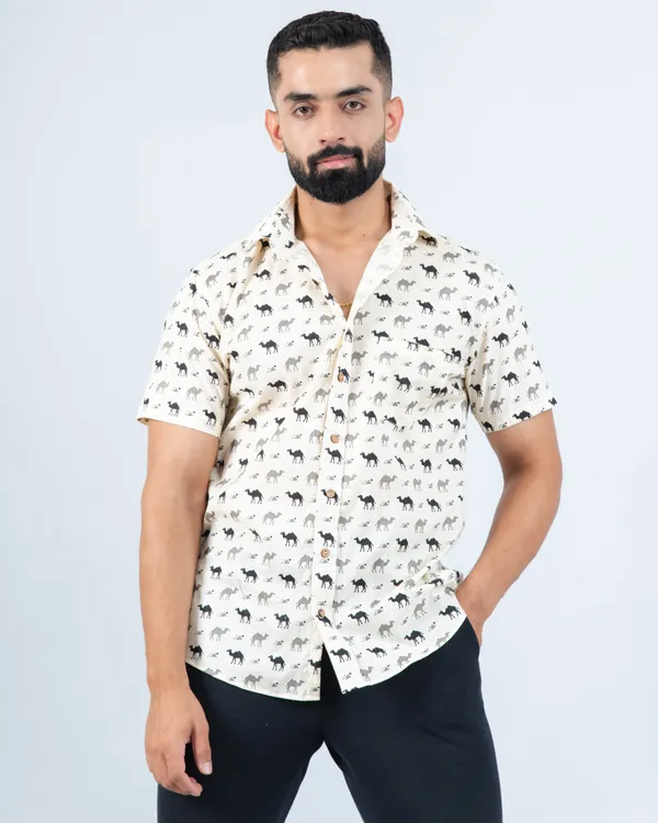 Camel_Caravan_Off_White_Casual_Pure_Cotton_Shirt_Comfort_Fit
