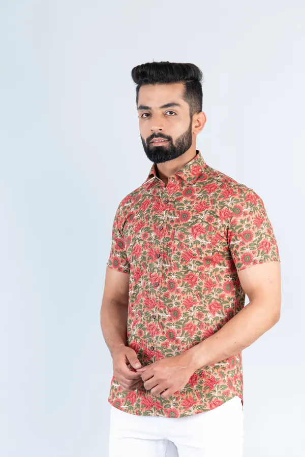 Bright_Red_Floral_Print_Regular_Fit_Cotton_Shirt