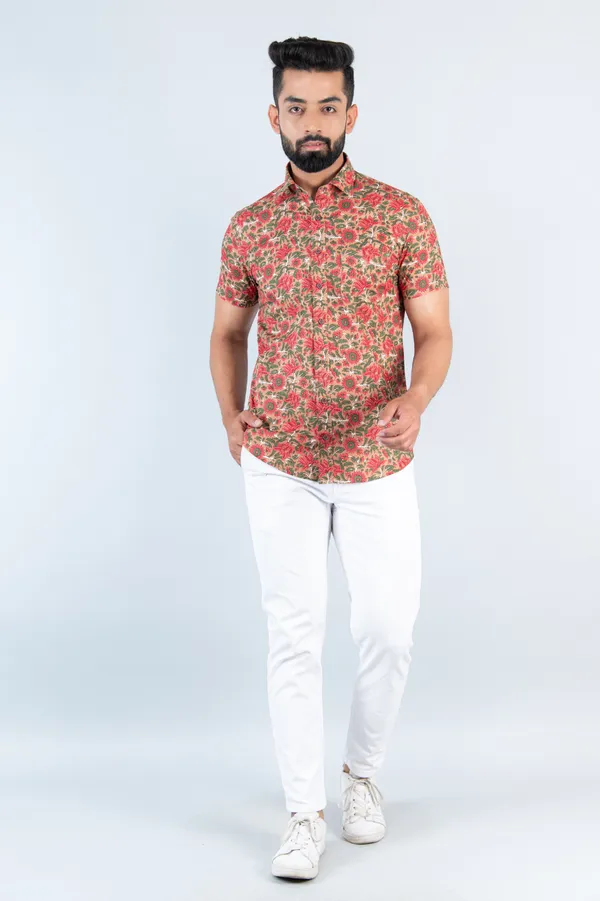Bright_Red_Floral_Print_Regular_Fit_Cotton_Shirt