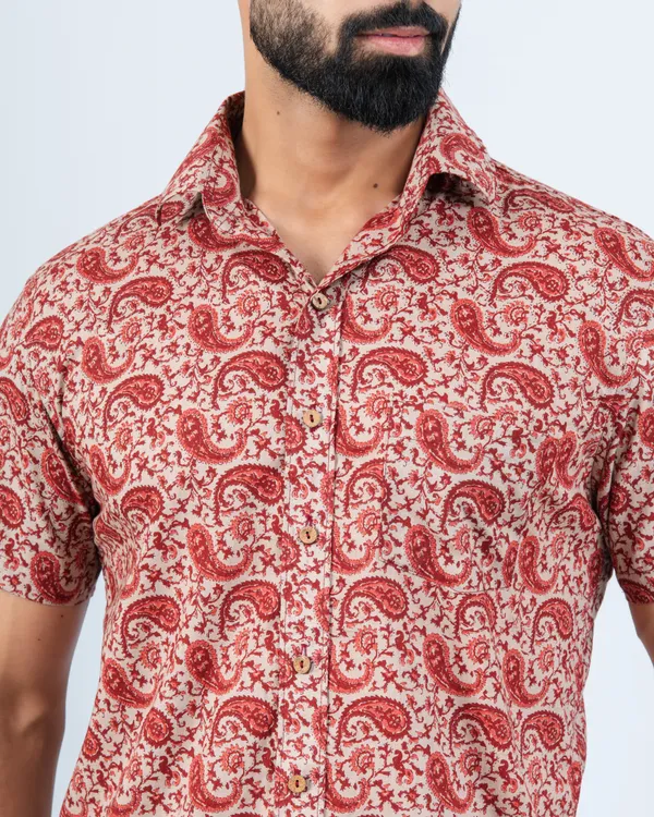 Small_Red_Paisley_Print_Cotton_Shirt_for_Men's_Regular_Fit