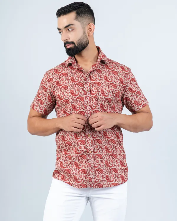 Small_Red_Paisley_Print_Cotton_Shirt_for_Men's_Regular_Fit