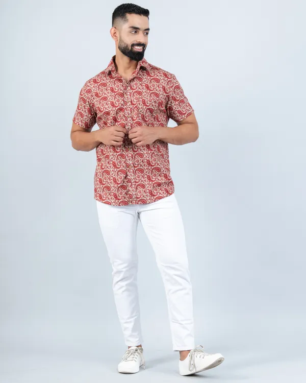 Small_Red_Paisley_Print_Cotton_Shirt_for_Men's_Regular_Fit