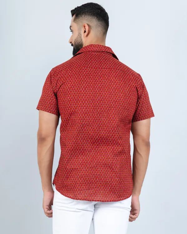 Red_Small_Floral_Print_Soft_Cotton_Regular_Fit_Casual_Shirt