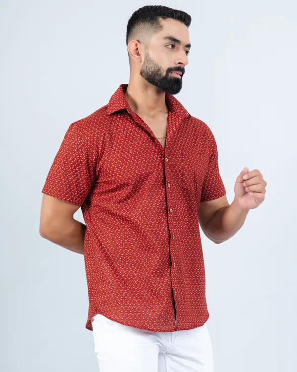 Red_Small_Floral_Print_Soft_Cotton_Regular_Fit_Casual_Shirt