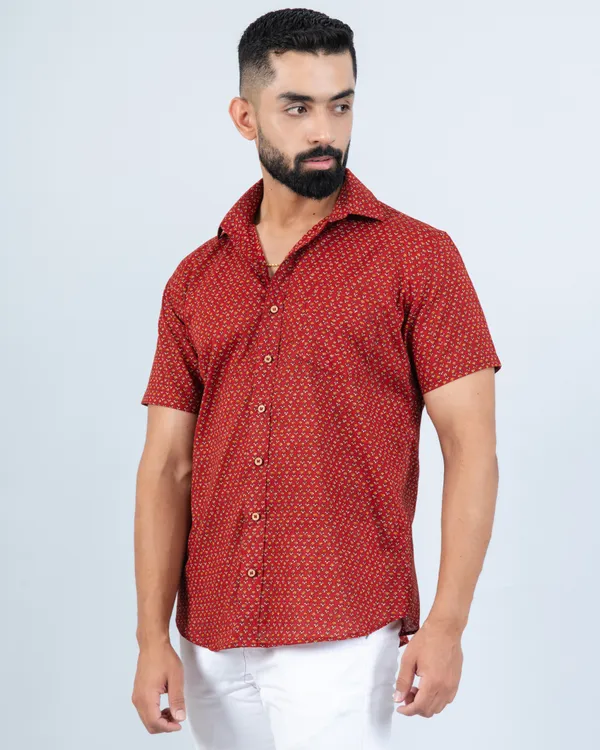 Red_Small_Floral_Print_Soft_Cotton_Regular_Fit_Casual_Shirt