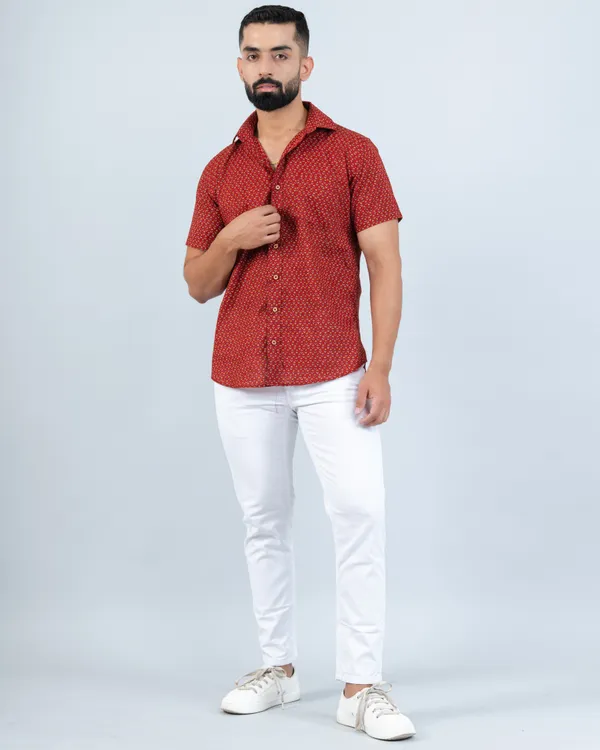 Red_Small_Floral_Print_Soft_Cotton_Regular_Fit_Casual_Shirt