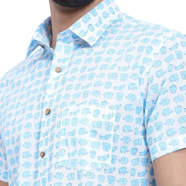 Sky_Blue_Cotton_Shirt_Relaxed_Fit_Light_Elephant_Print_With_Stylish_Spread_Collar_Summer_Shirt