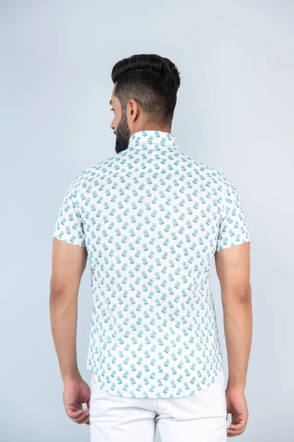 Sky_Blue_Cotton_Half_Sleeve_Relaxed_Fit_Shirt_Floral_Print_Lightweight_&_Fashionable_Shirt