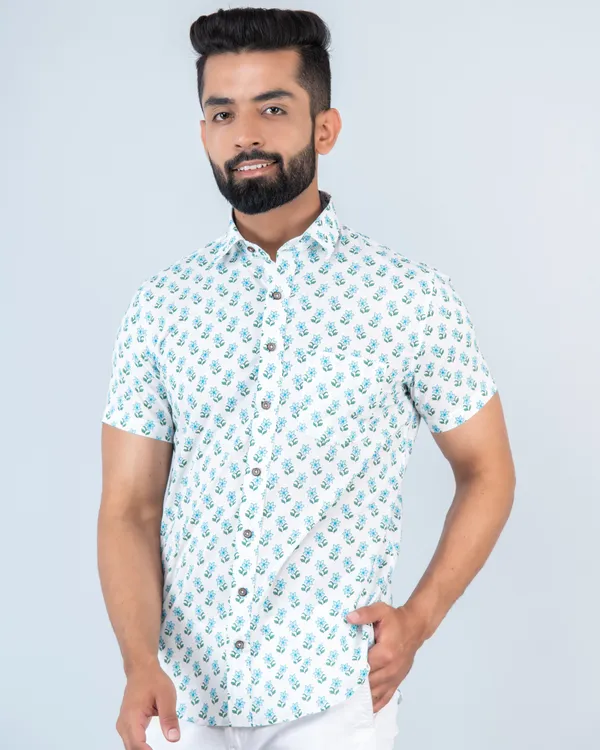 Sky_Blue_Cotton_Half_Sleeve_Relaxed_Fit_Shirt_Floral_Print_Lightweight_&_Fashionable_Shirt