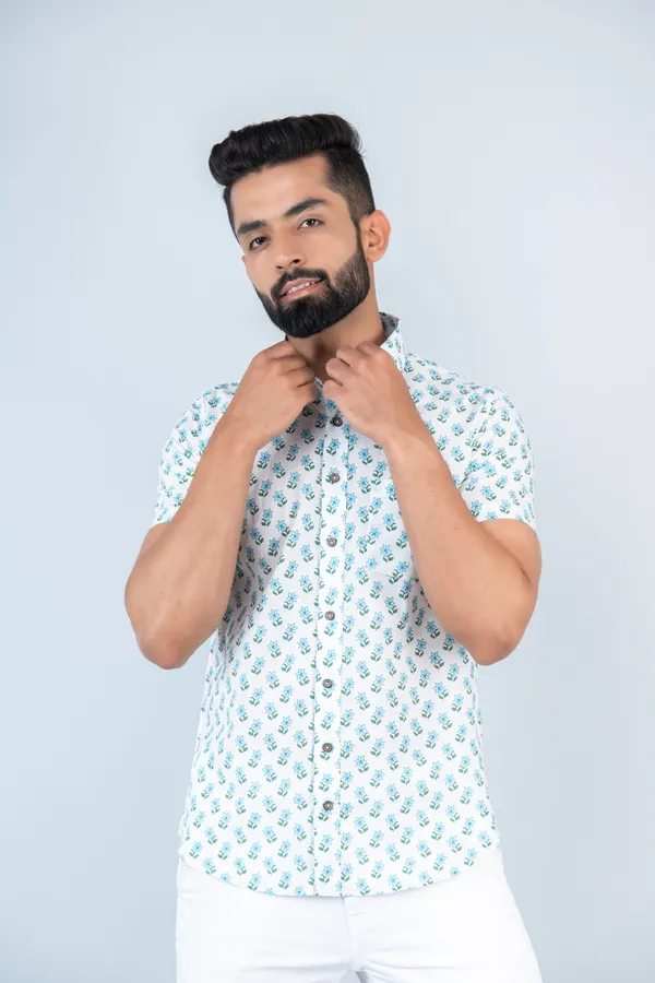 Sky_Blue_Cotton_Half_Sleeve_Relaxed_Fit_Shirt_Floral_Print_Lightweight_&_Fashionable_Shirt