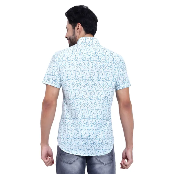 Turquoise_Half_Sleeve_Cotton_Shirt_Relaxed_Fit_Jaal_Print_With_Stylish_Spread_Collar_Summer_Shirt