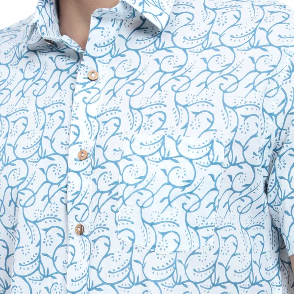 Turquoise_Half_Sleeve_Cotton_Shirt_Relaxed_Fit_Jaal_Print_With_Stylish_Spread_Collar_Summer_Shirt