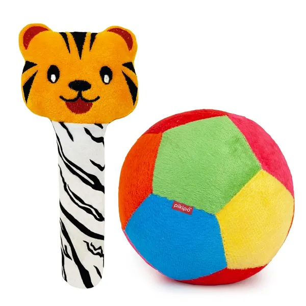 2_in_1_Combo:_Tiger_Rattle_&_11cm_Ball_|_ISI_Mark:_NABL_Lab_Tested_Baby_Safe_Toys