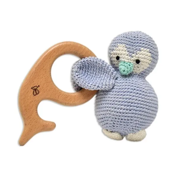 Crochet_Peguin_Teether_Rattel_|_11cm_|_Blue_|_Adorable_Rattle_|_For_Babies_|_Gifting