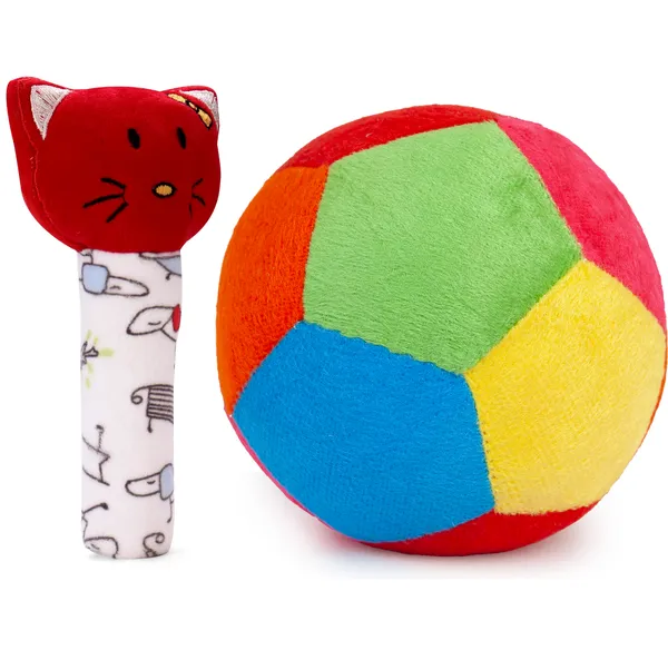 2_in_1_Combo:_Kitty_Rattle_&_15cm_Ball_|_ISI_Mark:_NABL_Lab_Tested_Baby_Safe_Toys