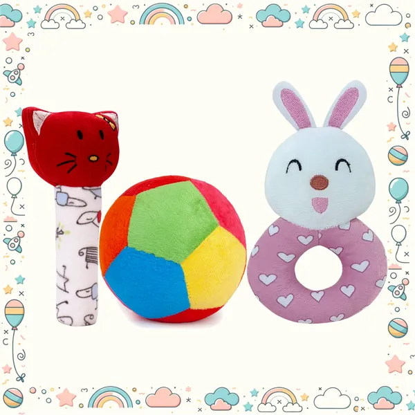 3_in_1_Combo:_Kitty_&_Bunny_Rattles,_11cm_Ball_|_ISI_Mark:_NABL_Lab_Tested_Baby_Safe_Toys