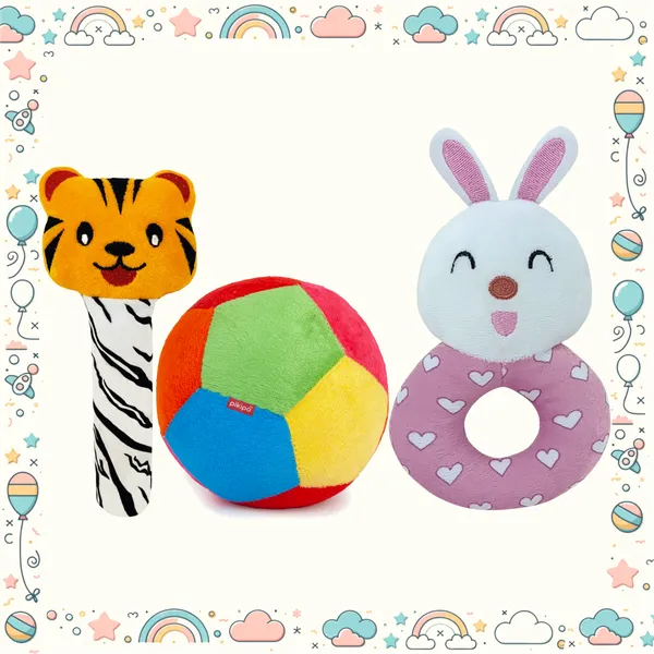 3_in_1_Combo:_Tiger_&_Bunny_Rattles,_11cm_Ball_|_ISI_Mark:_NABL_Lab_Tested_Baby_Safe_Toys