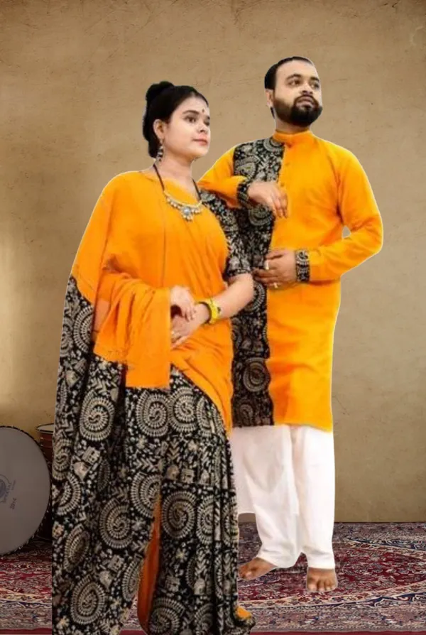 Yellow_Self_Design_Full_Sleeve_2_For_Couple