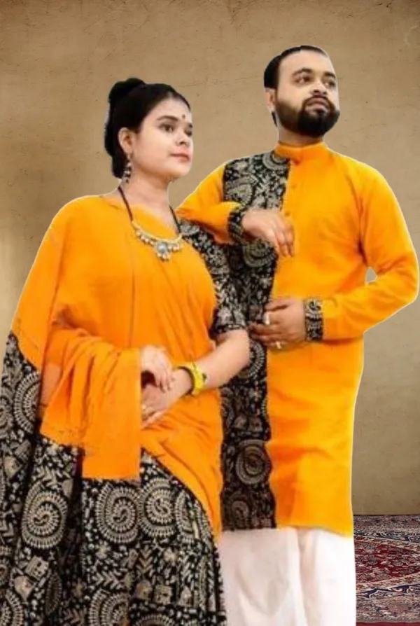 Yellow_Self_Design_Full_Sleeve_2_For_Couple