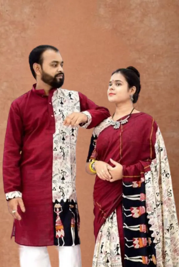 Maroon_Self_Design_Full_Sleeve_2_For_Couple