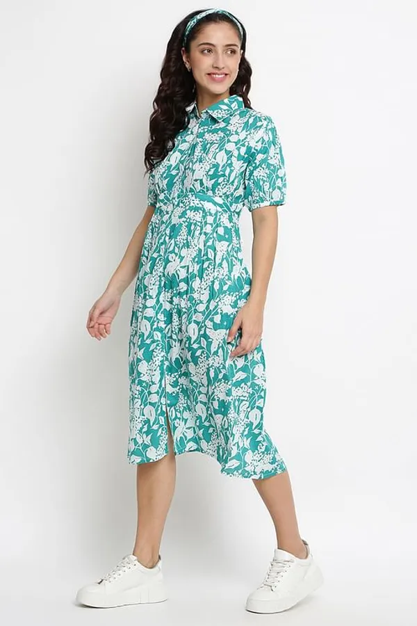 Green_Cotton_Digital_printed_Dress